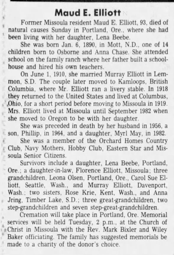 Clipping from The Missoulian